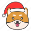 christmas, dog, emoticon, shiba, smile 