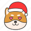 christmas, dog, emoticon, love, shiba 
