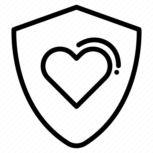 Shield, valentine, protection, safety, secure, heart, security icon - Download on Iconfinder
