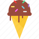 chocolate, cone, icecream