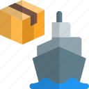 ship, box, shipping, sea