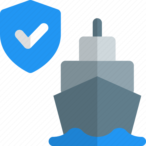 Ship, shield, shipping, tick mark icon - Download on Iconfinder