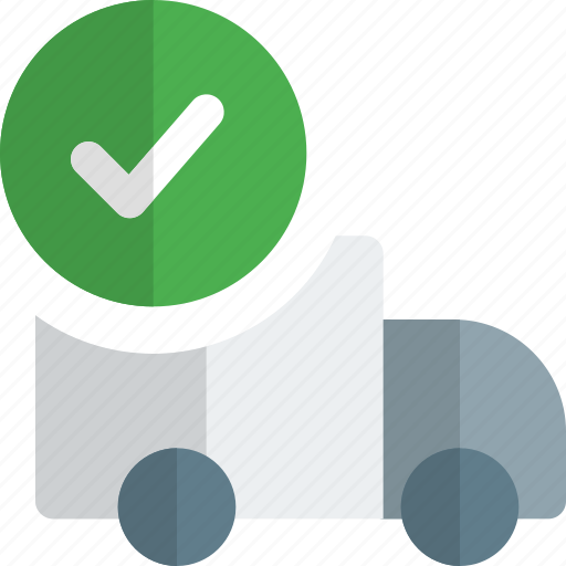 Truck, shipping, approved, tick mark icon - Download on Iconfinder