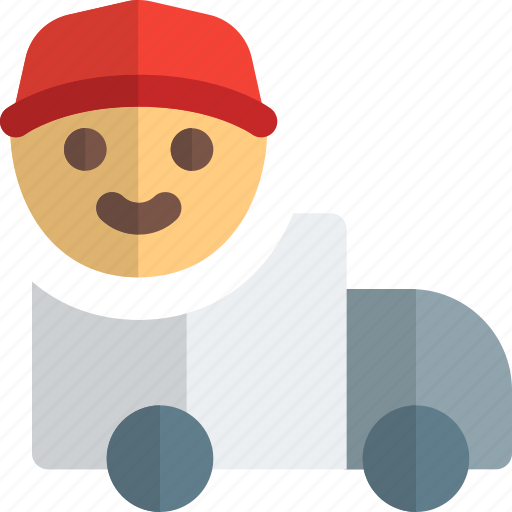 Truck, courier, shipping, boy icon - Download on Iconfinder