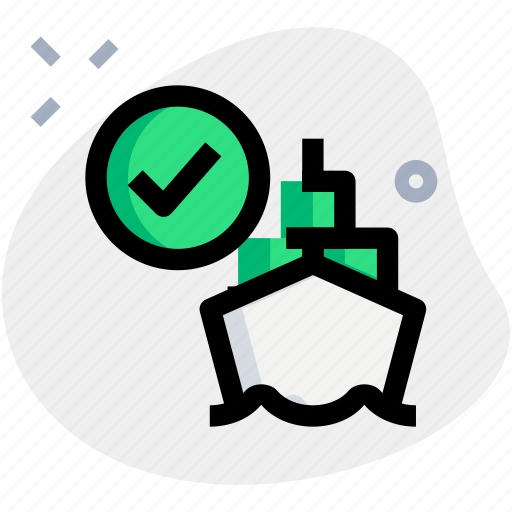 Ship, shipping, tick mark, approved icon - Download on Iconfinder