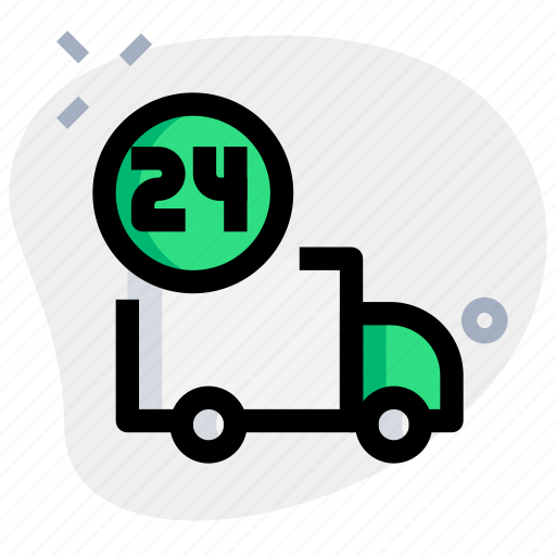 Truck, shipping, 24 hours, transport icon - Download on Iconfinder