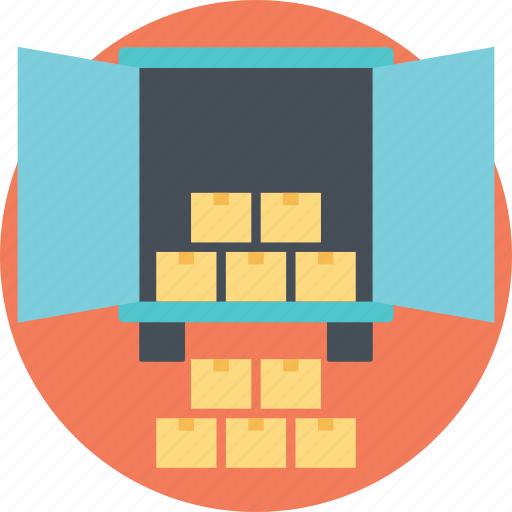 Cardboard boxes, delivery truck, freight transportation, loading, package shipment icon - Download on Iconfinder
