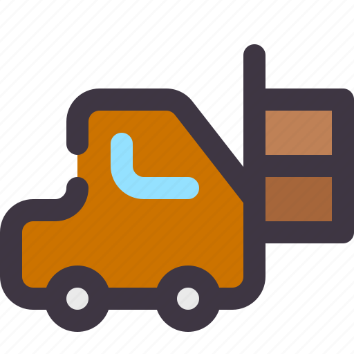 Delivery, box, shipping, forklift, package, logistic icon - Download on Iconfinder