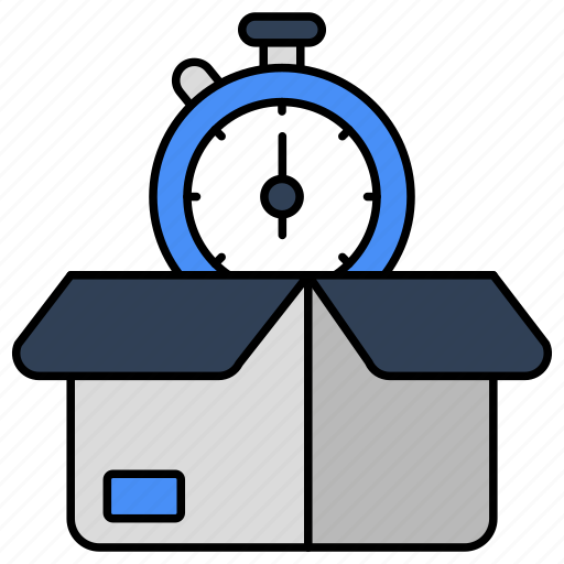 Delivery time, on time delivery, parcel, package, logistic delivery icon - Download on Iconfinder