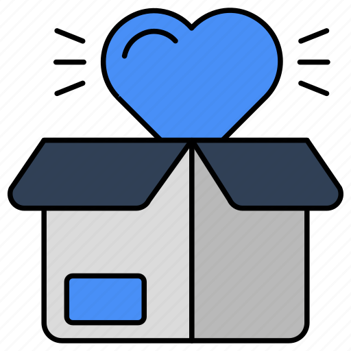 Favorite parcel, favorite package, carton, box, logistic icon - Download on Iconfinder