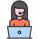 avatar, customer, laptop, service, woman