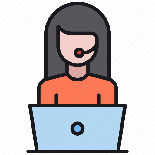 Avatar, customer, laptop, service, woman icon - Download on Iconfinder