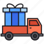 box, delivery, gift, transportation, truck 