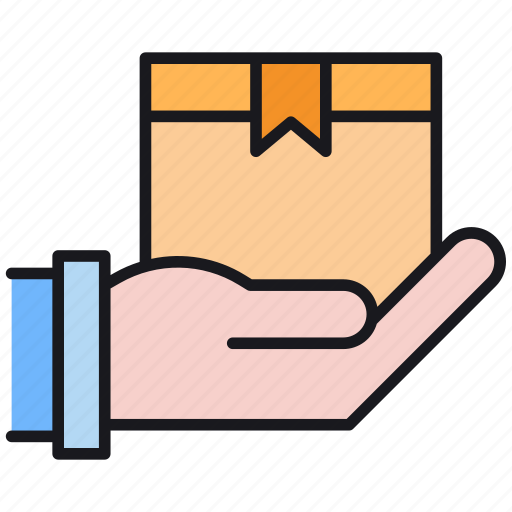 Box, delivery, hand, logistics, package icon - Download on Iconfinder