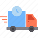 clock, delivery, time, transportation, truck