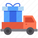 box, delivery, gift, transportation, truck