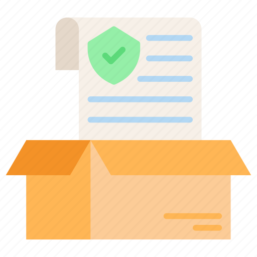 Box, document, insurance, logistics, shield icon - Download on Iconfinder