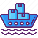 barge, cargo, delivery, ship 