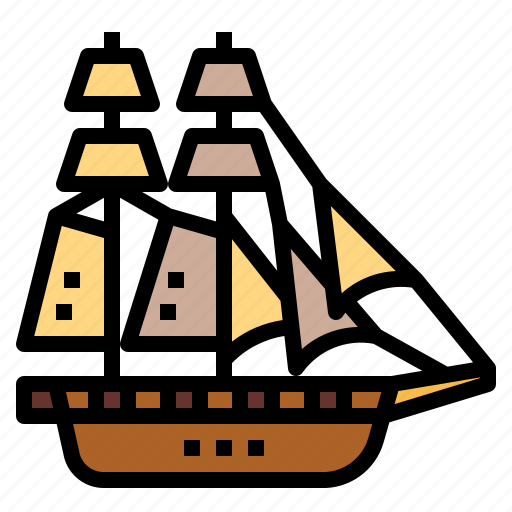 Boat, brigantine, sailboat, transportation icon - Download on Iconfinder