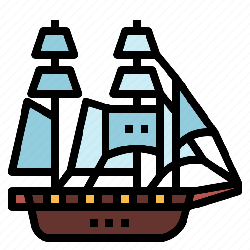 Boat, sailboat, schooner, topsail, transportation icon - Download on Iconfinder