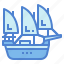 sailboat, schooner, ship, transportation 