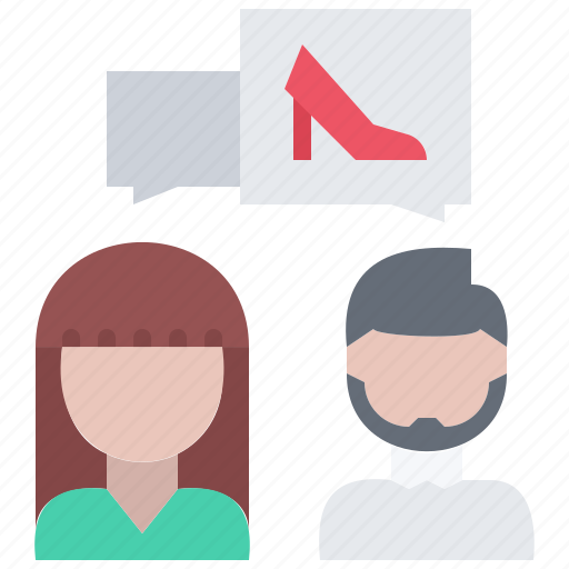 Consultation, shoes, conversation, people, footwear, fashion, shop icon - Download on Iconfinder
