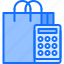 bag, calculation, calculator, money, shop, shopping 