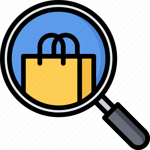 Bag, magnifier, product, purchase, search, shop, shopping icon - Download on Iconfinder