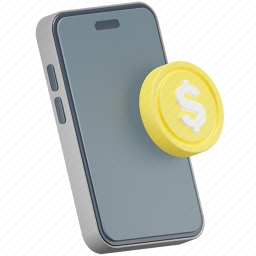 Mobile, payment, money, online 3D illustration - Download on Iconfinder