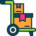 trolley, package, shop, delivery, shipping