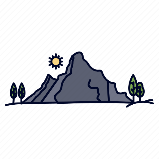 Hill, landscape, mountain, nature, tree icon - Download on Iconfinder