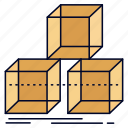 3d, arrange, box, design, stack