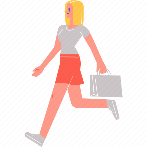 Shopping, girl, teenager, happy, sale icon - Download on Iconfinder