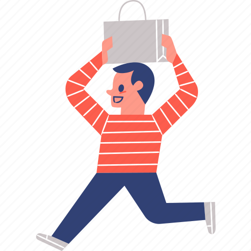 Shopping, boy, happy, sale icon - Download on Iconfinder