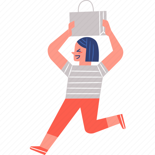 Shopping, girl, kid, happy, sale icon - Download on Iconfinder