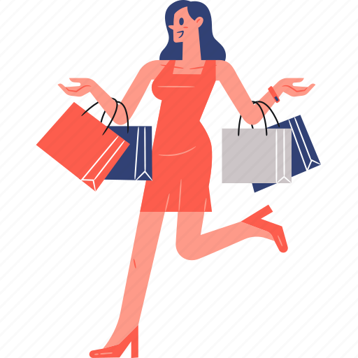 Shopping, woman, happy, sale icon - Download on Iconfinder