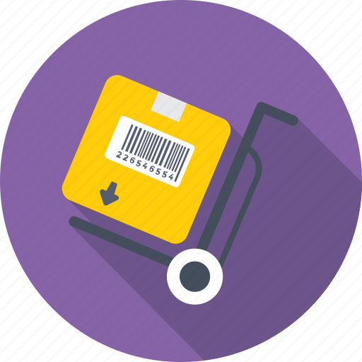Courier, hand truck, luggage, package, trolley icon - Download on Iconfinder