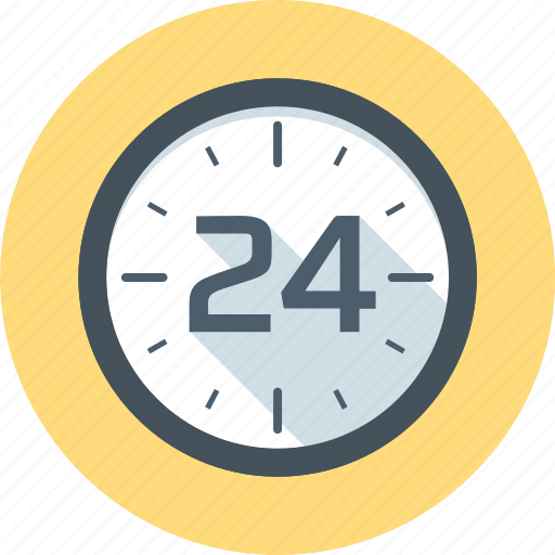 Clock, support, time, twenty four hours, work icon - Download on Iconfinder