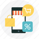cart, discount, mobile phone, mobile shopping, online, online shopping, shop