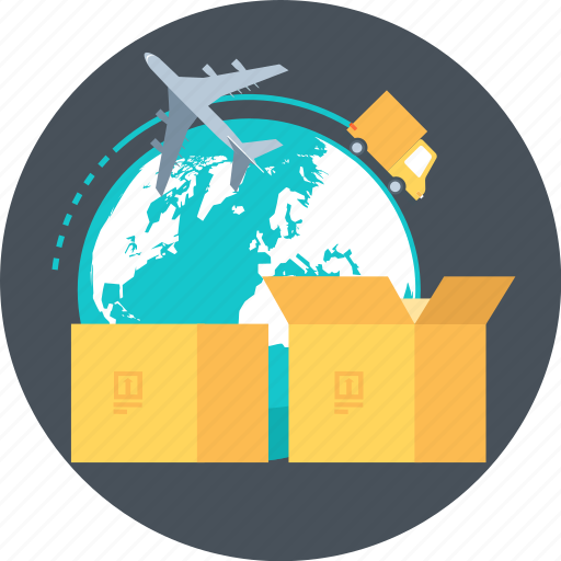 Box, color, delivery, package, truck, world icon - Download on Iconfinder