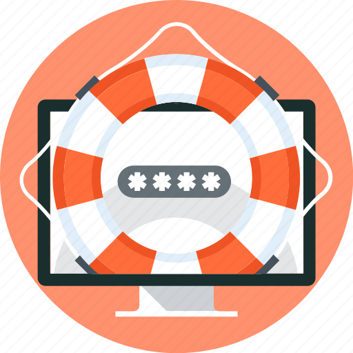 Computer, internet, life buoy, password, security icon - Download on Iconfinder