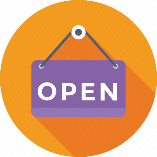 Hanging sign, open, open shop, shop sign, signboard icon - Download on Iconfinder
