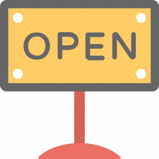 Info, open, open sign, open signboard, we are open icon - Download on Iconfinder