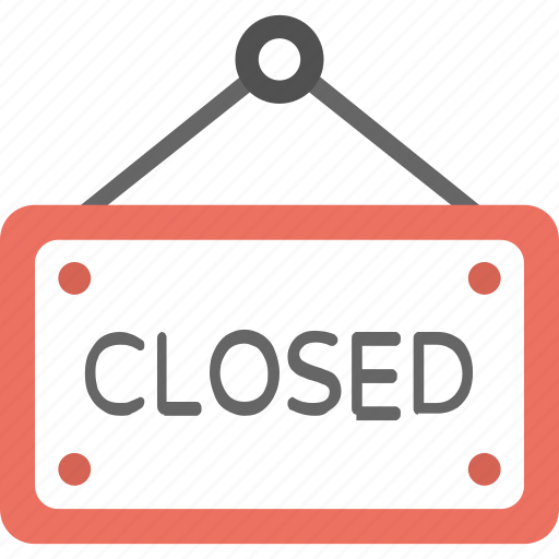 Closed hanging sign, closed sign, info, we are closed icon - Download on Iconfinder