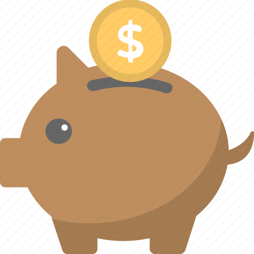 Financial security, personal savings, piggy bank, piggy with coin, saving money icon - Download on Iconfinder