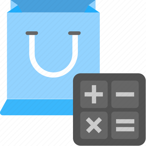 Calculator with shopping bag, sale price calculation, shopper calculator, shopping calculation, shopping calculator icon - Download on Iconfinder