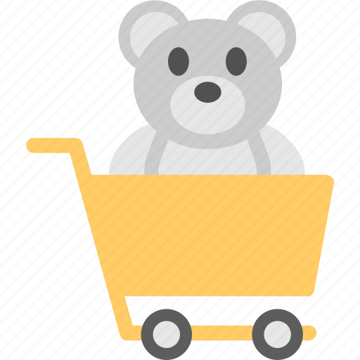 Cart teddy bear, children fantasies, kids shopping, sale of toys, shopping joy icon - Download on Iconfinder