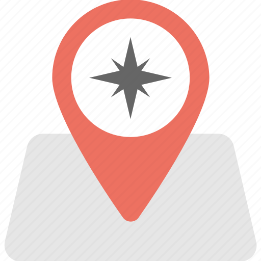 Cardinal directions pin, compass pin, destination, gps location, map locator icon - Download on Iconfinder