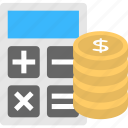calculating, calculator with money, counting money, financial accounting, financing