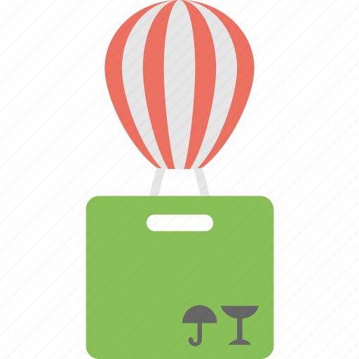 Delivery with balloon, fast delivery, free delivery concept, hot air balloon, hot air balloon cargo icon - Download on Iconfinder